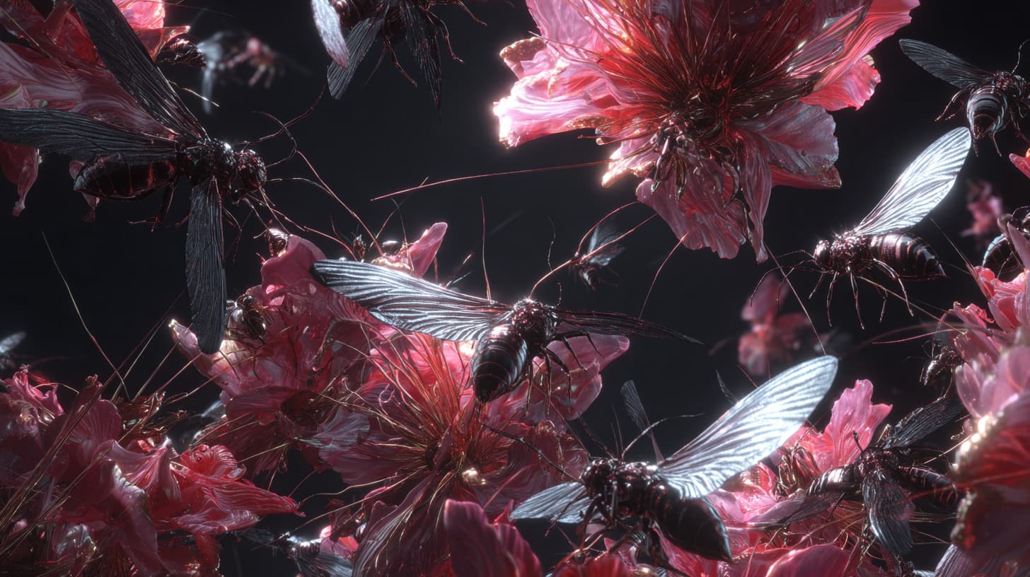 Agentic AI swarms and Claude code working together in software development - futuristic visualization of multi-agent systems