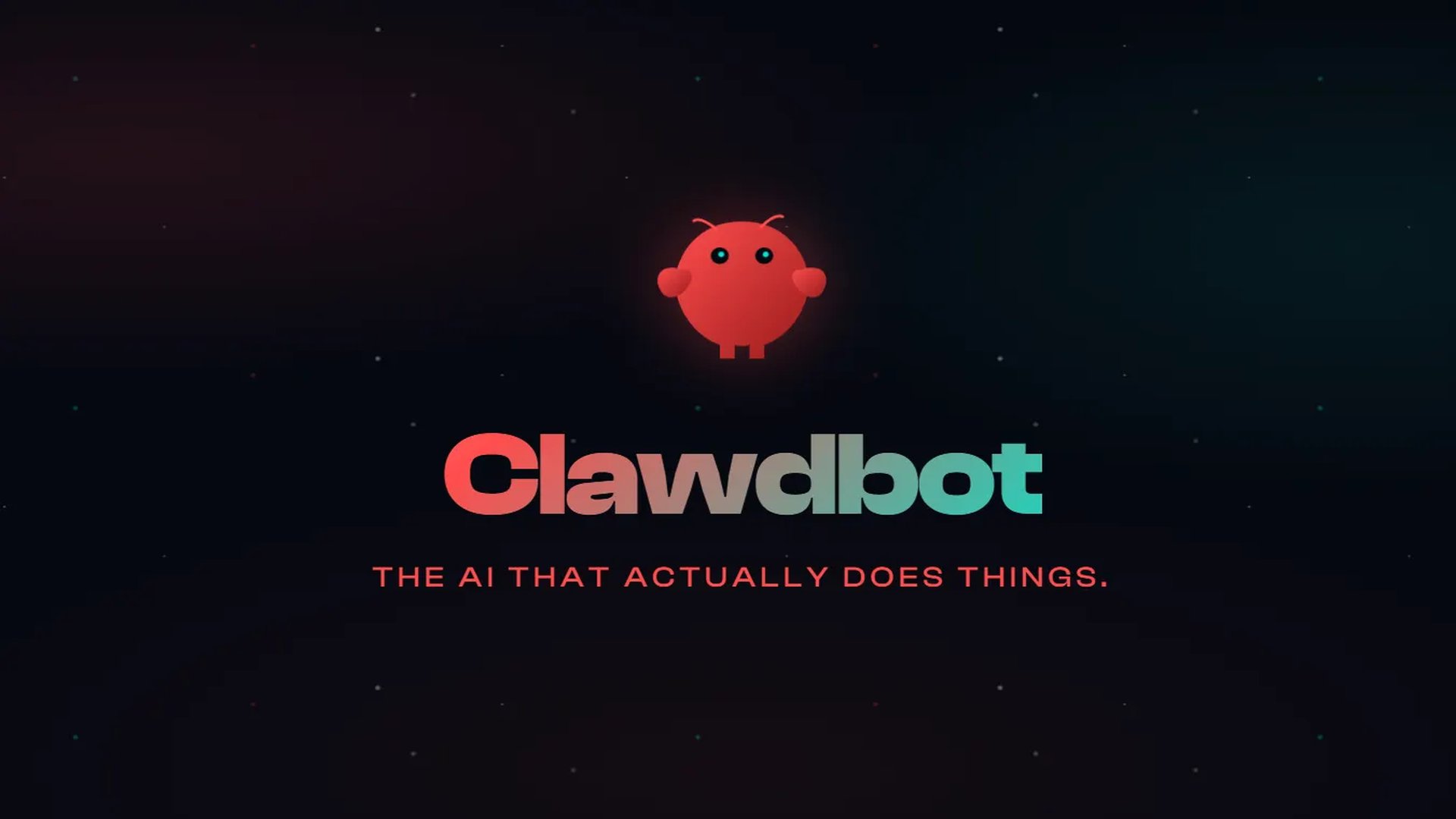 Clawdbot AI Assistant visualization with robot crab and network connections